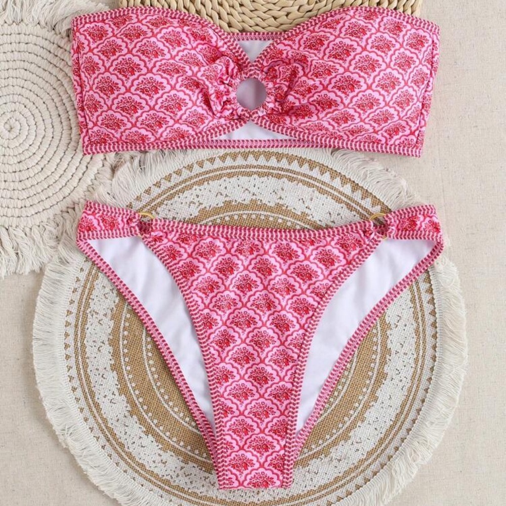 Pink Patterned Bikini Set